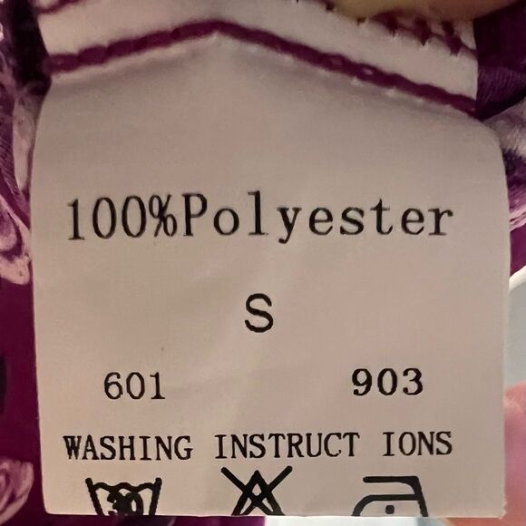 Purple Rose Print V Neck Midi Dress/Swim Cover Up Sz Small - Picture 7 of 8